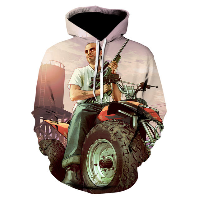 Grand Theft Auto GTA 5 Bluza z kapturem nadrukowana 3D Unisex bluzy mężczyźni kobiety moda - tanie ubrania i akcesoria