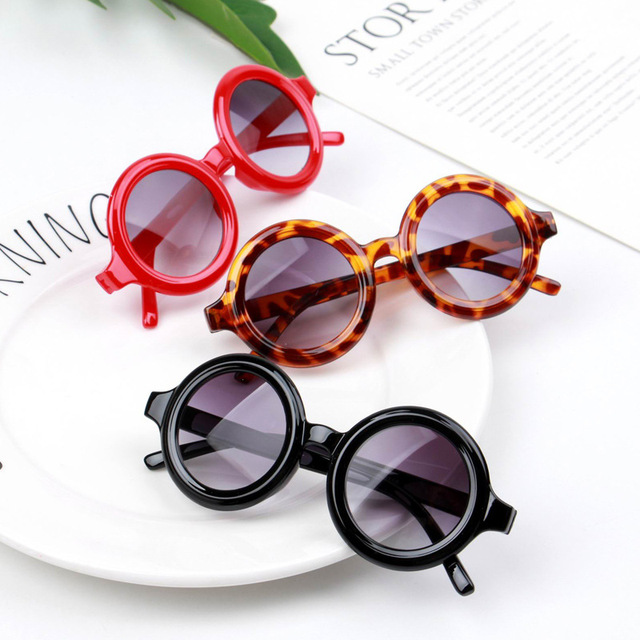 Okrągłe okulary przeciwsłoneczne Vintage Kids dla dzieci - ponadgabarytowy styl dla dziewczynek i chłopców 2021 - tanie ubrania i akcesoria