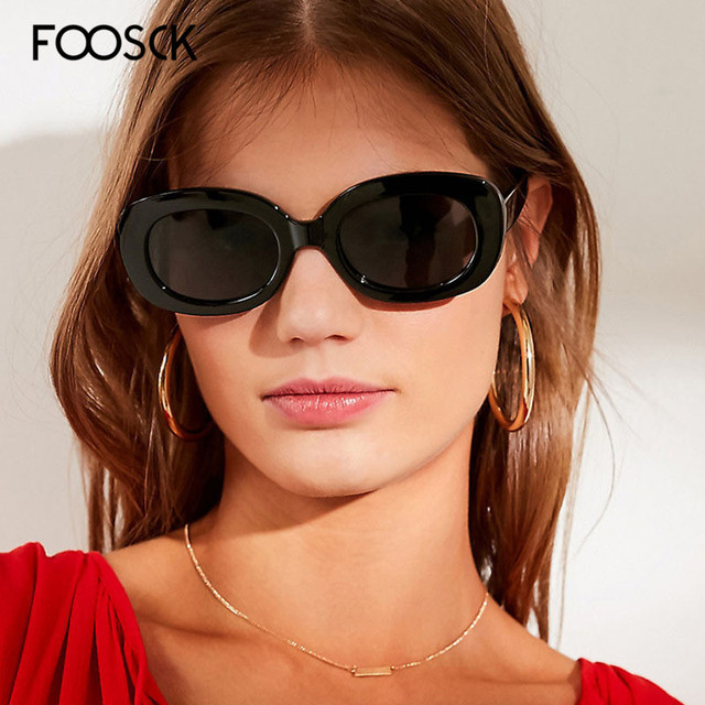 Okulary przeciwsłoneczne FOOSCK Owalne UV400 Leopard Retro Vintage Gradient - tanie ubrania i akcesoria