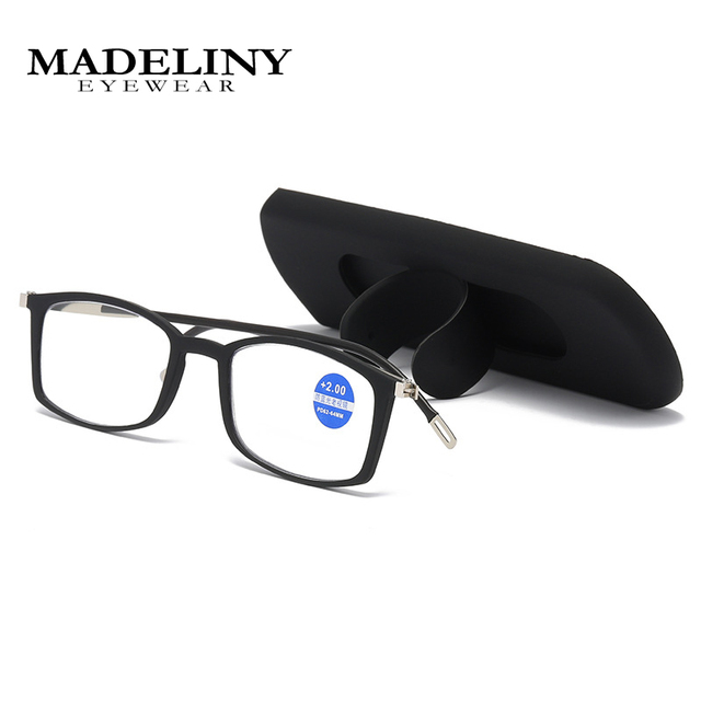 Madeliny - okulary blokujące niebieskie światło komputerów, okulary do czytania optyczne Presbyopic, dla mężczyzn i kobiet, +1.0-4.0 - MA126 - tanie ubrania i akcesoria