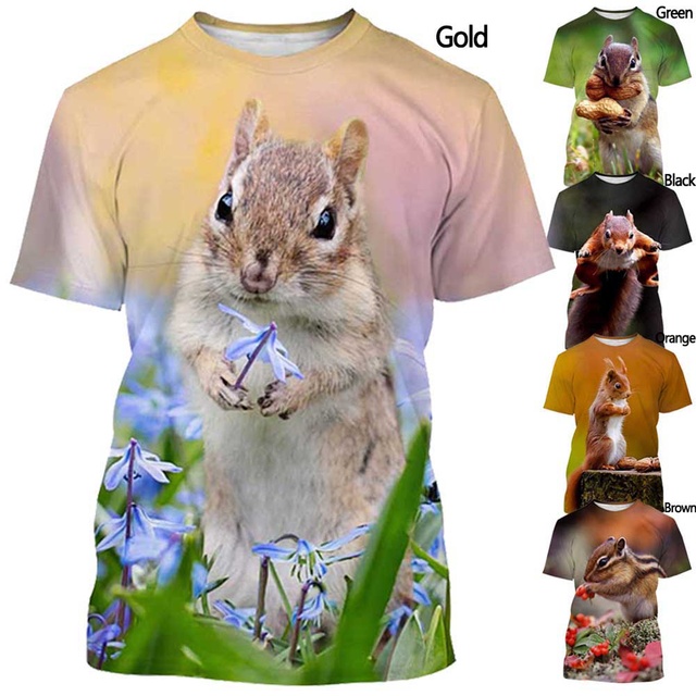Koszulka męska i damska z nadrukiem 3D, krótki rękaw, zwierzęcy motyw - tanie ubrania i akcesoria