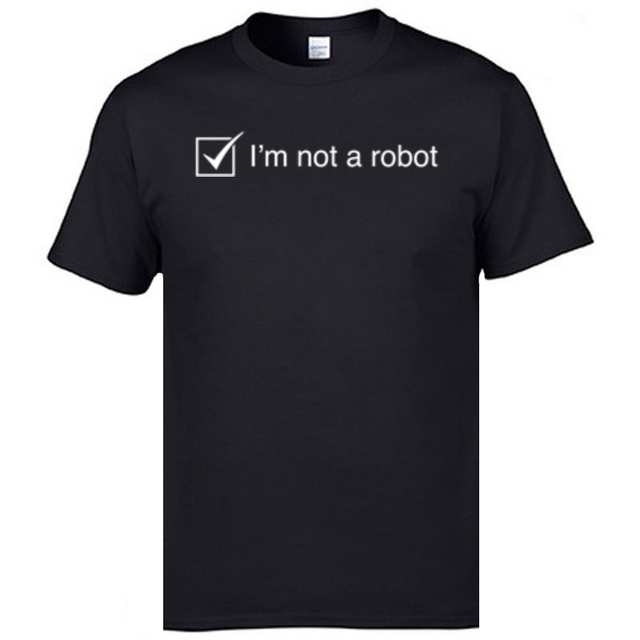 Męska koszulka Im Not A Robot-1304 Top - modne t-shirty z okrągłym kołnierzem, idealne na lato i jesień - tanie ubrania i akcesoria