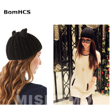Ręcznie robiona damska czapka zimowa z wełny BomHCS - jesienno-zimowy design, ciepłe uszy