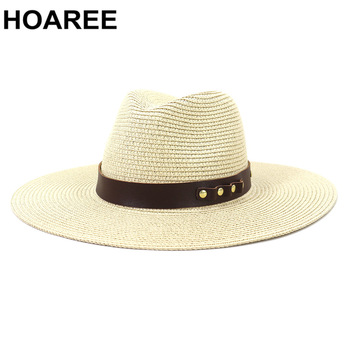 Szeroki kapelusz plażowy dla kobiet ze słomy Fedora Panama