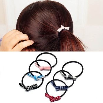 Opaska do włosów z elastyczną gumką, czerwono-różowo-niebieska, z kokardką - damski dodatek do włosów dla kobiet i dzieci