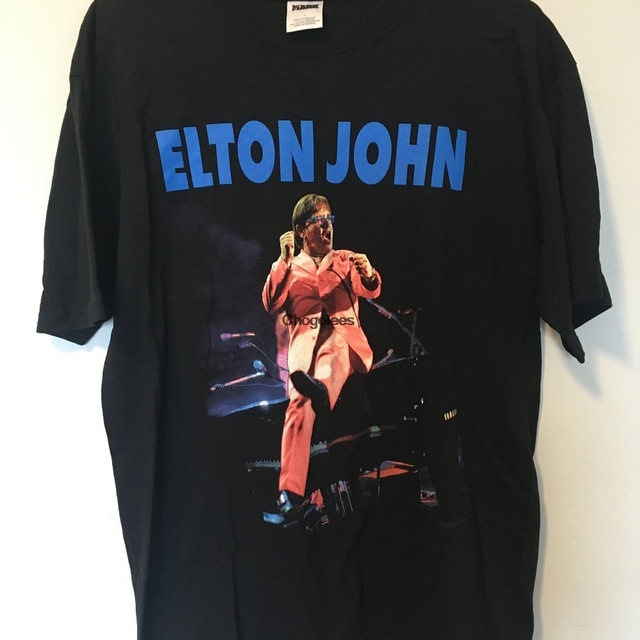 Koszulka męska Elton John Tour Vintage z lat 90., rozmiar L - tanie ubrania i akcesoria