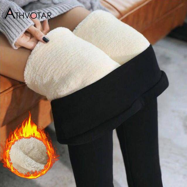Zimowe legginsy ATHVOTAR dla kobiet - wysoka talia, termiczne, zagęszczające, aksamitne, podnoszące pośladki - tanie ubrania i akcesoria