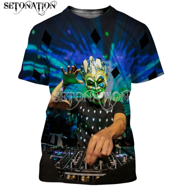 Koszulka DJ Boris Brejcha - męska, nowoczesna moda - druk 3D, casualowy, streetwear - tanie ubrania i akcesoria