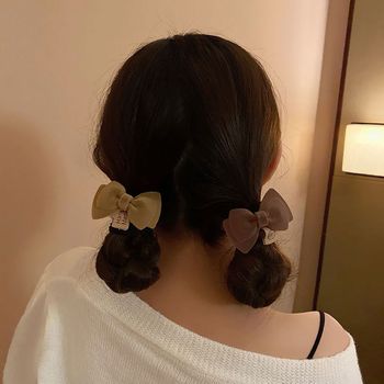 Gumki do włosów opaski łuki dla dziewczynek koreański styl Scrunchies kucyk Holder