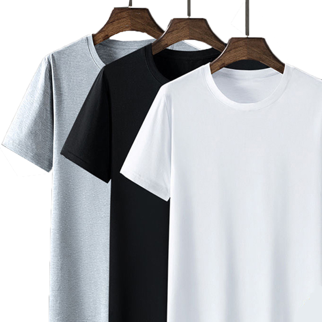 Męska koszulka z jednolitym kolorem, wykonana z jedwabiu, o okrągłym dekolcie i szczupłym kroju. Casual, hip-hopowa moda. Szybkoschnąca koszulka - tanie ubrania i akcesoria