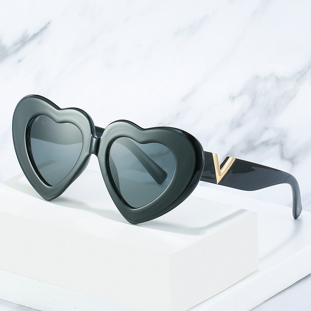 Okulary przeciwsłoneczne w kształcie serca 2022 dla kobiet, marki projektanta, o dużych rozmiarach i stylowym wzornictwie - tanie ubrania i akcesoria