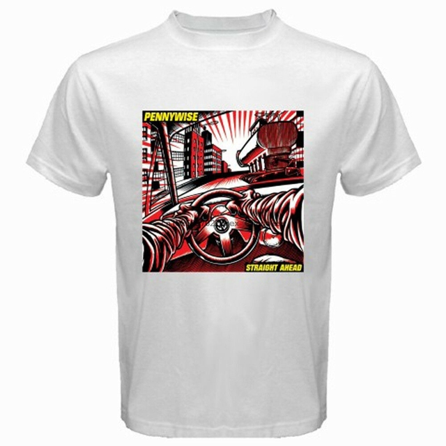 Nowość Pennywise Band - męska biała koszulka z przodu Logo, rozmiar S-3XL - tanie ubrania i akcesoria
