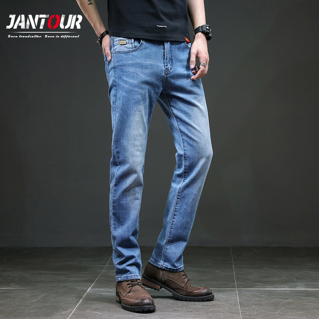 Nowoczesne męskie jeansy o klasycznym retro stylu, elastyczne, markowe spodnie w małym rozmiarze 28-40 - tanie ubrania i akcesoria