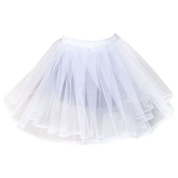 Halka krótka z podwójną warstwą siateczki dla dziewczynki, kolor biały, styl Lolita, idealna na ślub