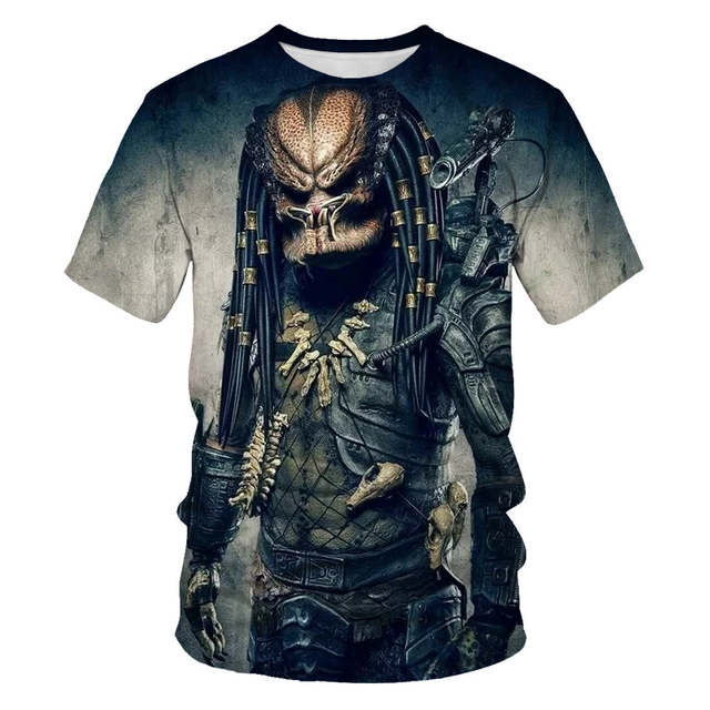 Koszulka Science Fiction Thriller Predator Series 3D - męska, letnia z krótkim rękawem - tanie ubrania i akcesoria