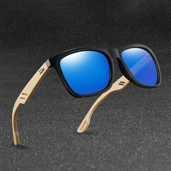 Okulary przeciwsłoneczne z drewna bambusowego, marka Projekt, męskie i damskie, kwadratowe, powłoka lustrzana, styl Retro, odcienie UV400, gafas