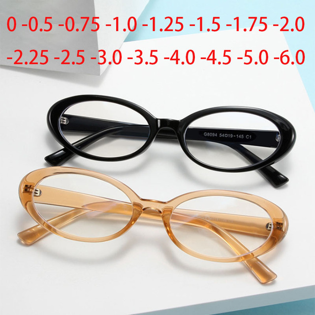 Okulary optyczne TR90 niebieskie światło owalne ramka do krótkowzroczności od -0.5 do -6.0 - tanie ubrania i akcesoria