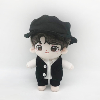 Pluszowa lalka Kpop Star Jiang Tao 20cm - słodka zabawka w ubrankach, z kapeluszem, idealny prezent świąteczny