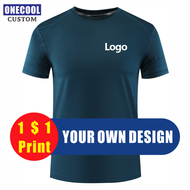Koszulka męska z krótkim rękawem, szybkoschnąca, oddychająca, letnia, z okrągłym dekoltem, własne logo haft, tekst i zdjęcie ONECOOL - tanie ubrania i akcesoria