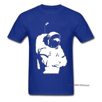 T-shirt męski z astronautą - Design T shirt z krótkim rękawem