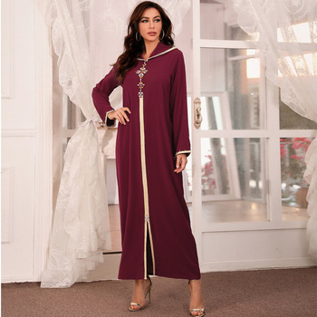 2021 Dubaj Abaya - długa sukienka muszka muzułmańska z Turcji, inspirowana modą arabską i afrykańską, idealna dla kobiet poszukujących eleganckiego stroju religijnego - kaftan Maroka