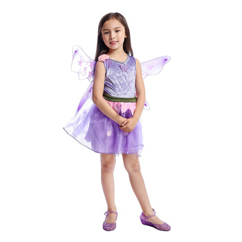 Kostium dla dziewczynki na Halloween, Boże Narodzenie, Cosplay, występy - fioletowa wróżka motylkowa C45K102