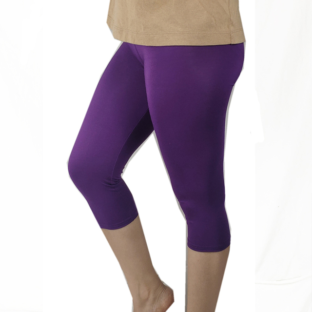 Krótkie legginsy Shikoroleva Jeggings 2019 lato - kolorystyka: różowy, czarny, fioletowy - rozmiary: plus size od 5XL do 7XL oraz XS - dla kobiet (Legginsy) - tanie ubrania i akcesoria