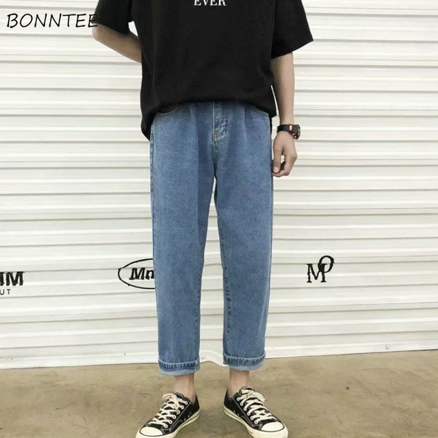 Dżinsy męskie 3XL z solidnymi kostkami i wysoką jakością, w stylu Streetwear Harajuku - tanie ubrania i akcesoria