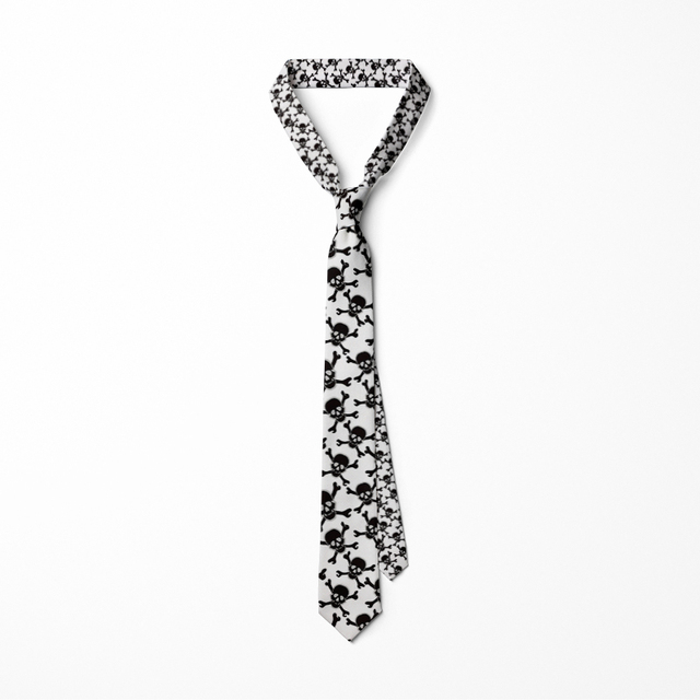 Męski krawat unisex do ślubu, biznesu i codziennego użytku z nadrukiem kreskówkowym - 8cm slim - tanie ubrania i akcesoria