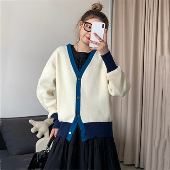 Sweter woskowy damski zimowy 2021 w luźnym stylu