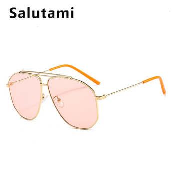 Okulary przeciwsłoneczne Pilot lotnictwa dla mężczyzn i kobiet w stylu retro, różowe odcienie, aluminiowe, kwadratowe oprawki