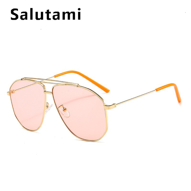 Okulary przeciwsłoneczne Pilot lotnictwa dla mężczyzn i kobiet w stylu retro, różowe odcienie, aluminiowe, kwadratowe oprawki - tanie ubrania i akcesoria