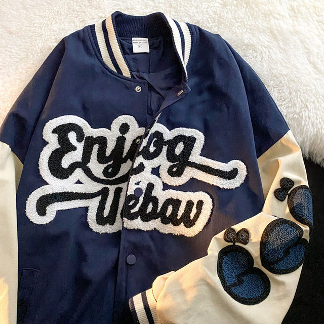 Wyszywane litery - damska kurtka baseballowa zimowa, street hip-hop, koreański design 2021 - tanie ubrania i akcesoria