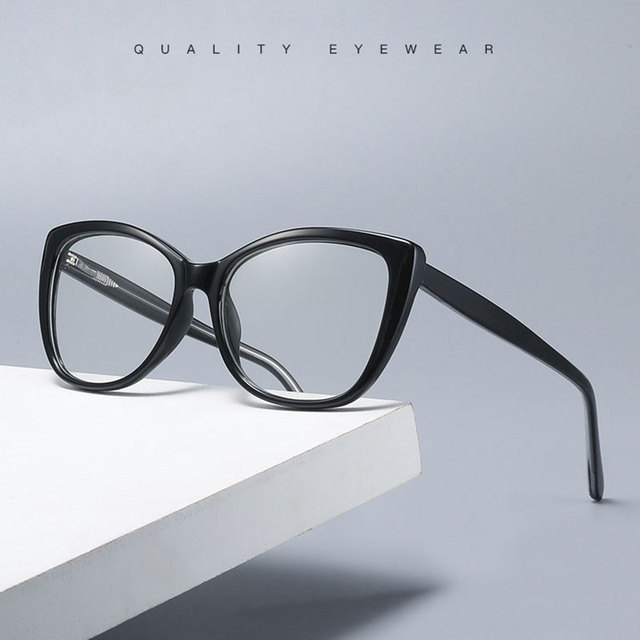 Modne damskie okulary Full Rim na okulary korekcyjne - plastikowe ramki z możliwością zmiany szkieł - tanie ubrania i akcesoria