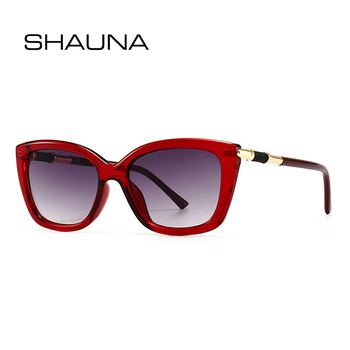 Okulary przeciwsłoneczne damskie SHAUNA Ins Retro marka projektant Tea Grey Gradient UV400