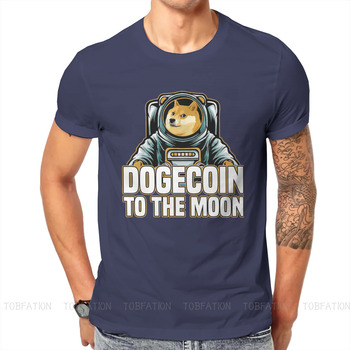 Koszulka męska z kryptowalutą Bitcoin Art Dogecoin, wzór Harajuku Punk, wysokiej jakości, luźna, z krótkim rękawem i O-neck