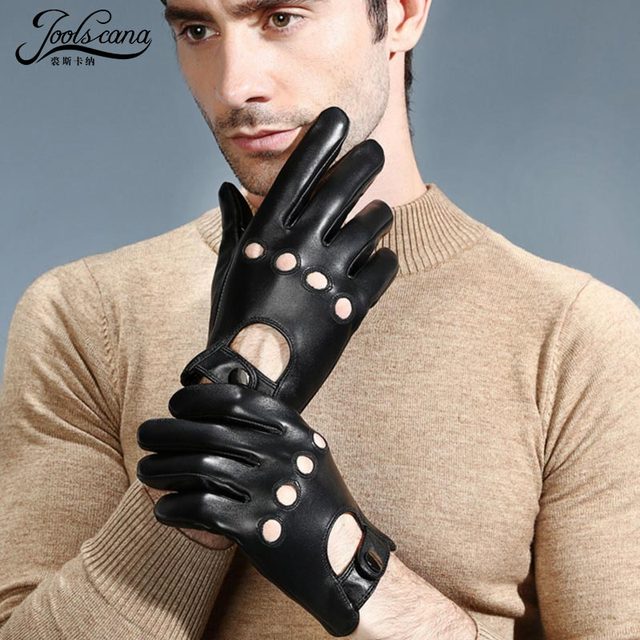 Letnie skórzane rękawiczki Joolscana z ekranem dotykowym - męskie, czarne, oddychające i ciepłe - tanie ubrania i akcesoria