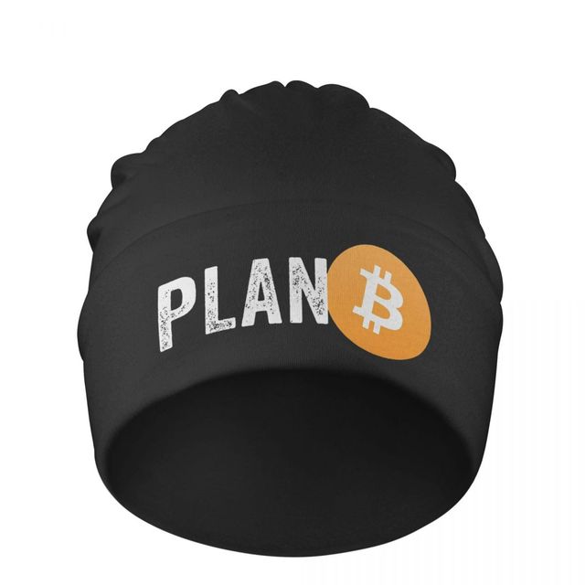Czapka zimowa Bitcoin Plan B - ciepła czapka dzianinowa Street Skullies z wirtualną walutą - tanie ubrania i akcesoria