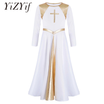 Tunika na długi rękaw dla nastolatek - uwielbienie liturgiczne w pełnej sukience baletowej