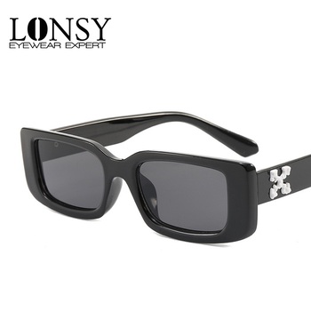 Okulary przeciwsłoneczne damskie LONSY Vintage Square Retro czarne UV400