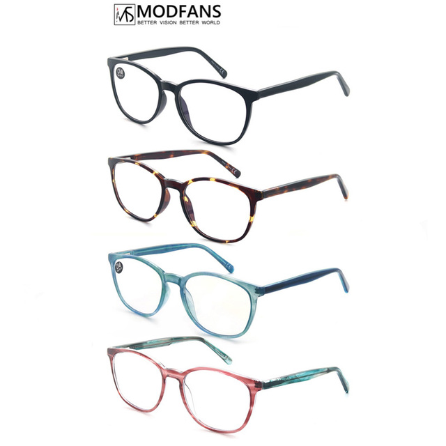 Okulary blokujące niebieskie światło MODFANS – okrągłe ramki, octan, Anti Ray, czytniki soczewek - nowy produkt 2021 - tanie ubrania i akcesoria