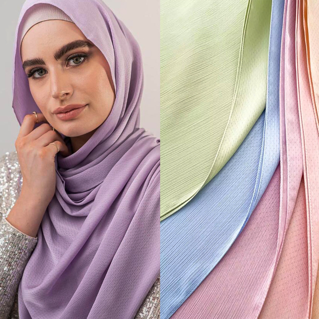 Wysokiej jakości jedwabne szale-Islamska odzież-Hijabs satyna-marzecznik-satynowe kropki 2022 modny design - tanie ubrania i akcesoria