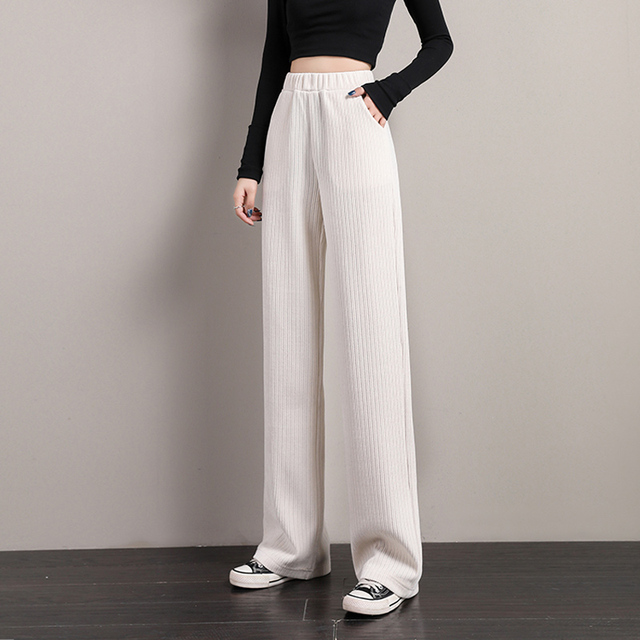 Damskie spodnie capri PELEDRESS o luźnym kroju, w stylu Harajuku, koreańskim, wysokim stanem, w kolorze czarno-białym, ze wzorem kraty, na zimę 2021 - tanie ubrania i akcesoria