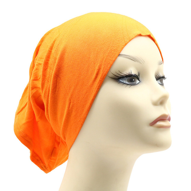 Muzułmański turban z miękkiego, jednokolorowego materiału z modalu i bawełny - modowa chustka na głowę dla kobiet - tanie ubrania i akcesoria