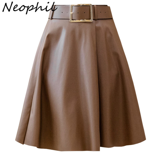 Kratka zimowa Neophil dla kobiet - krótka spódniczka Faux skórzana, modna i wygodna (S21934) - tanie ubrania i akcesoria