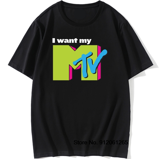 Koszulka Retro 80s 90s z zespołami pop, TV kulturą i muzyką - Męska koszulka Throwback MTV Unisex z krótkim rękawem - tanie ubrania i akcesoria