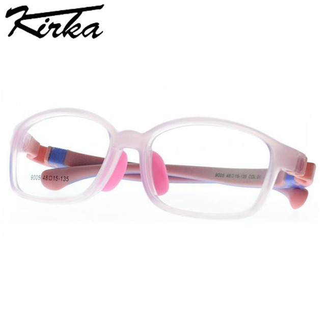 Elastyczne kwadratowe oprawki okularowe Kirka TR90 dla dzieci, optyczne ramki na receptę, chłopcy dziewczęta, krótkowzroczność - Frame9005 - tanie ubrania i akcesoria