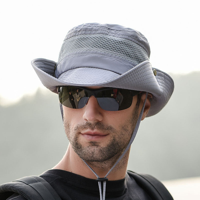 Męski kapelusz przeciwsłoneczny do wędkarstwa i sportów outdoor latem U53 - tanie ubrania i akcesoria