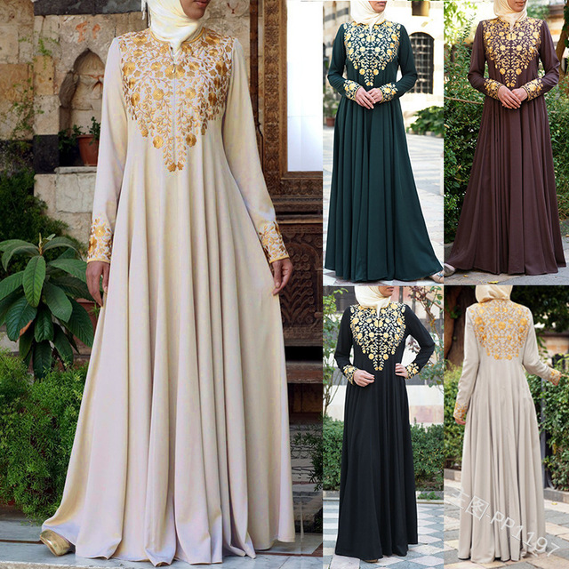 Islamska sukienka dla kobiet - Abaya Elbise Dubaj Marokańska Kaftan Turecki Kuftan Modlitwa Ropa - tanie ubrania i akcesoria
