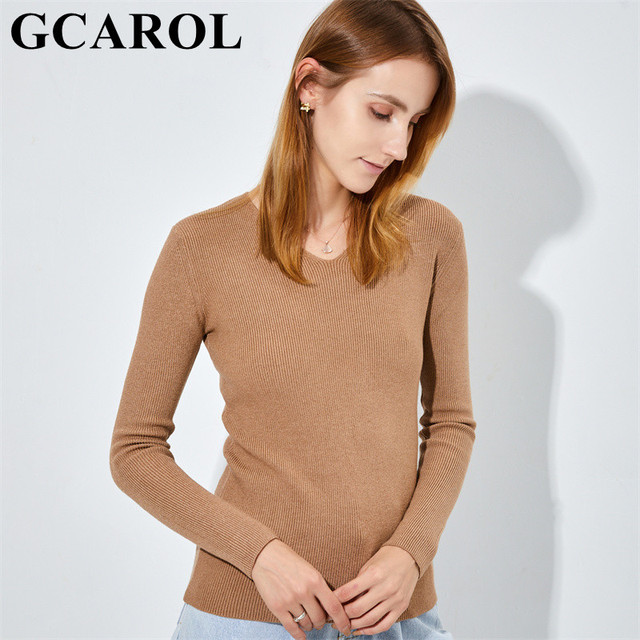 Sweter damski z V-neckiem, w paski, miękki i ciepły, elegancki 2XL - tanie ubrania i akcesoria